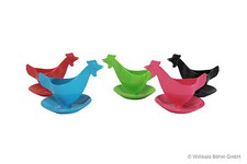 Eierbecher Huhn kräftige Farben Sonja PLASTIC - DDR Kult Huhneierbecher Henne
