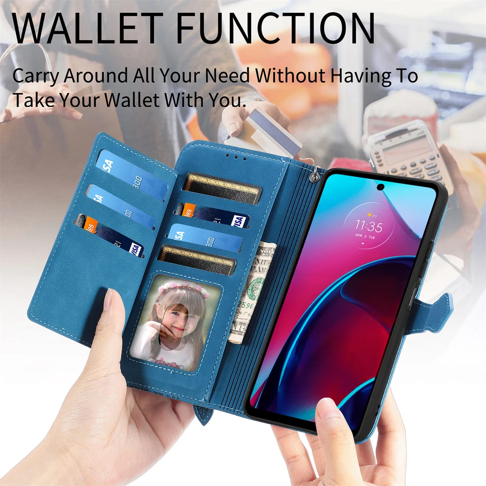 适用于摩托罗拉 Moto G Stylus/G 5G 2023 磁性皮革拉链钱包式保护壳 保护套 — 第 4/4 张图片