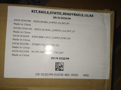 Kit Rails Static 1U A8 - 053D7M Pour Rack 19 Pouces - Ouvert Jamais Servi