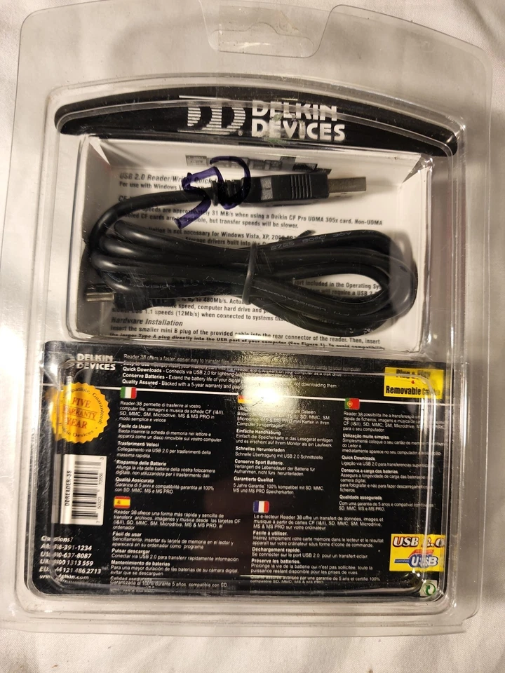 Delkin Devices 18-in-1 USB 2.0 Flash Memory Card Reader Free S/H - Image 2 of 2