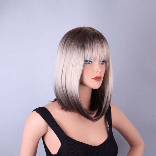 Womens Long Curly Wavy WIG With Bangs Hair Party Wigs Sleek Synthetic Cosplay - Picture 6 of 31