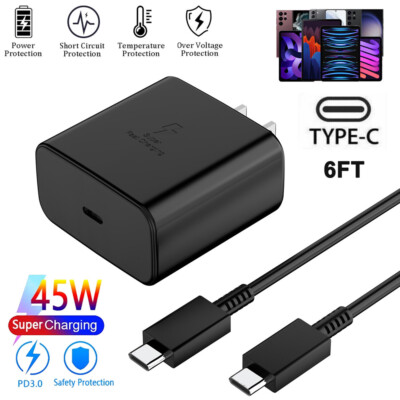2023 Ungrade 45W Super Fast Wall PD Charger+6ft Cable For Samsung Galaxy phone