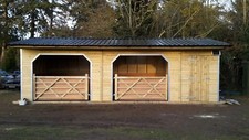 12’ X 30’ DOUBLE SHELTER & 6’ TACK ROOM MOBILE/ TREATED/ INC FITTING/ APEX ROOF