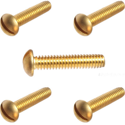 10-24 x 2-1/4'' Round Head Machine Screws Solid Brass Slotted Drive Qty 25