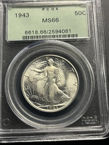 1943 Walking Liberty Half Dollar 50C PCGS MS 66. Awesome Luster. Gorgeous.