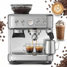 Espressomaschine Siebträgermaschine mit Mahlwerk 15 Bar 1350 W 2,3L Wassertank