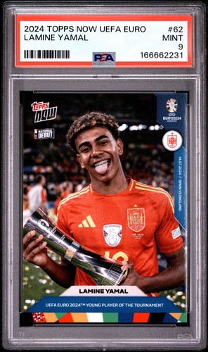 2024 Topps Now UEFA Euro Lamine Yamal #62 Rookie RC Card PSA 9