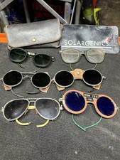 Vintage Welding Goggles Leather Side Shield Safety Tinted Glasses Steampunk Lot 