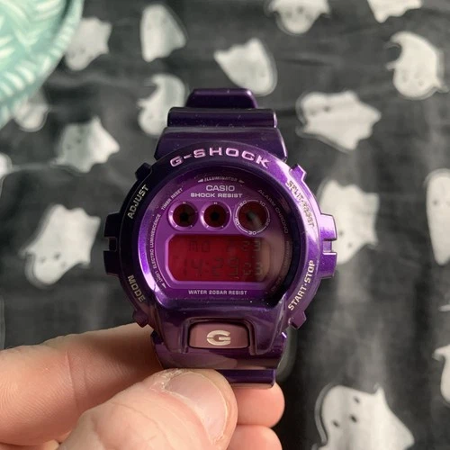 Casio G-Shock 1289 Men's DW-6900CC Watch Vintage Purple Metallic Needs Battery