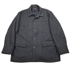 J. Crew Wool Jacket Mens XL Dark Gray Quilted Lined Button Car Coat