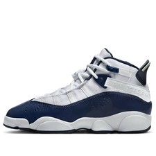 Nike Air Jordan 6 Rings White Midnight Navy GS Shoes Sneakers 323419-124 NEW