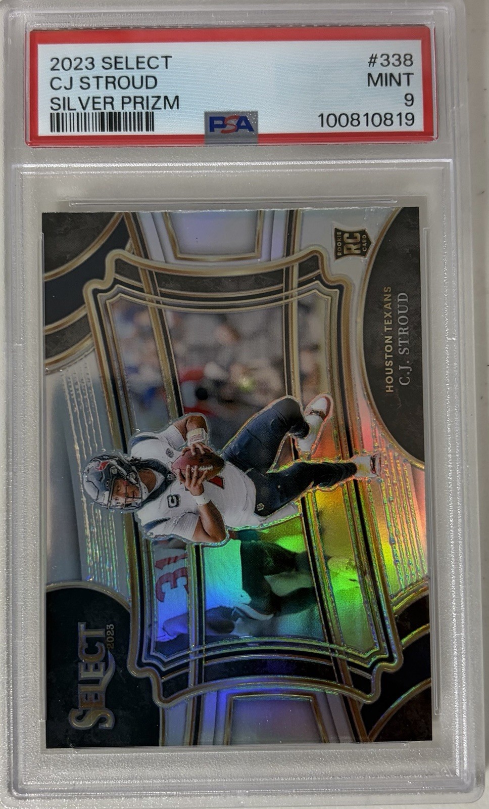 C.J. Stroud RC PSA 9 2023 Panini Select Silver Prizms Houston Texans #338 7141