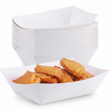 50 Pcs 2lb Paper Food Trays Boat Disposable Nacho Trays Paper Boat for Nachos...