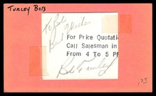 Bob Turley Orioles Yankees Baseball Signed Index Card Auto *CA2090
