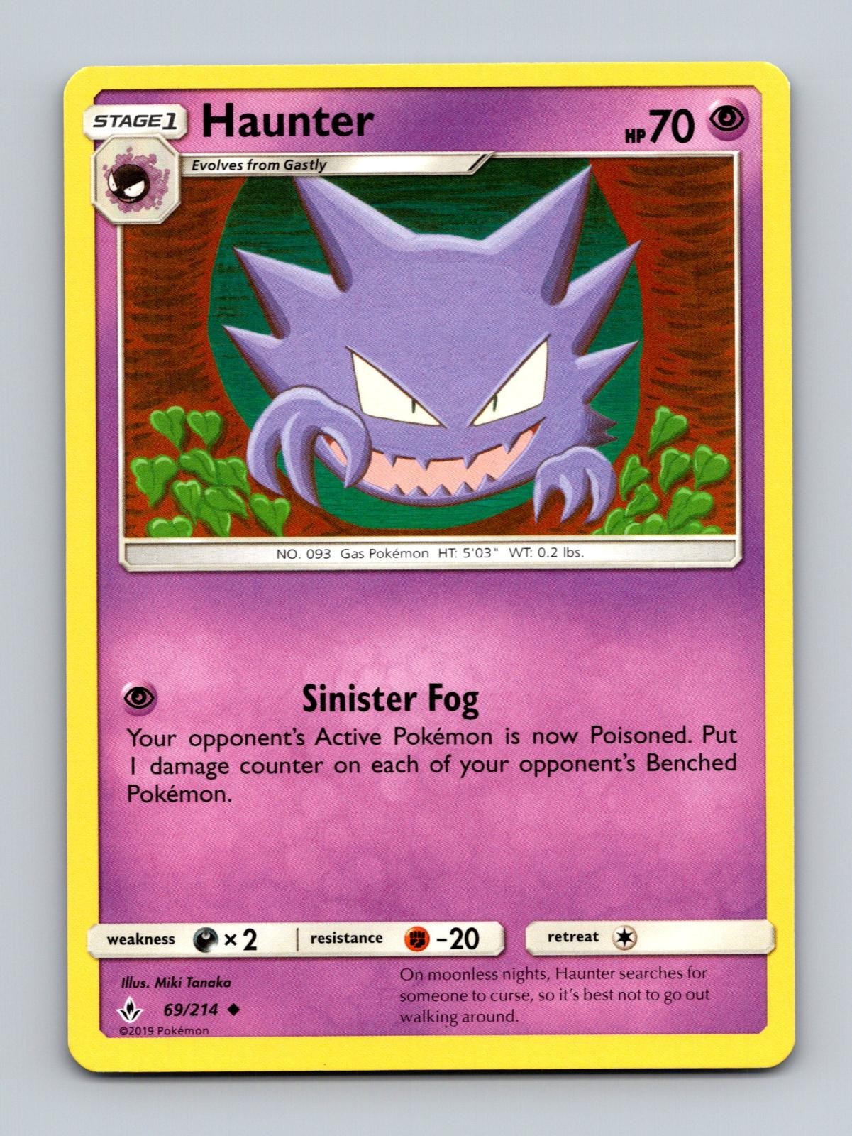 Haunter 69/214 Uncommon Unbroken Bonds Pokemon Near Mint