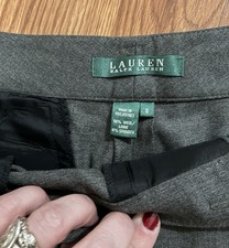 Lauren Ralph Lauren Straight Slacks Trousers Pants Wool Charcoal Grey Preppy 8