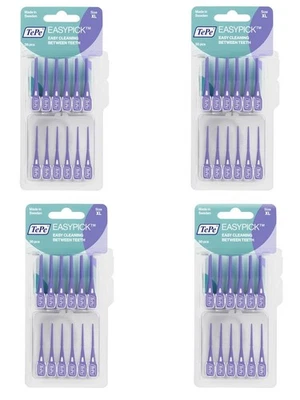 TEPE D-A-CH GMBH 4x TePe Easy Pick XL - lila 4x 36 Stück Zahnstocher Interdentalbürste Groß