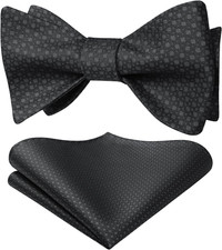 Bow Ties for Men Polka Dot Selftie Bowtie and Pocket Square Classic Business Tux