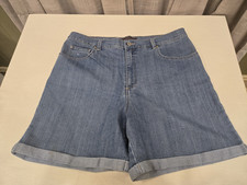 Sz 16 Reg Gloria Vanderbilt Amanda Short Womens Blue Jean Shorts Button Pockets
