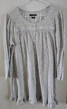Vtg Earth Angels Cottage Girly Granny Floral Long Sleeve Henley Nightgown Sz Lg