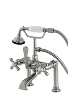 Kingston Brass Clawfoot Tub Faucet 7" Spout Reach Deck Mount polished Nickel