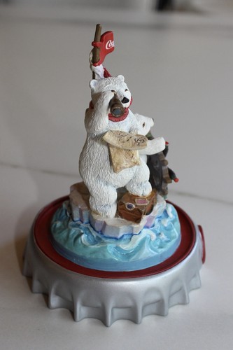 1998 Franklin Mint Coca-Cola Polar Bears "North Pole Or Bust” Collectible - Picture 3 of 6