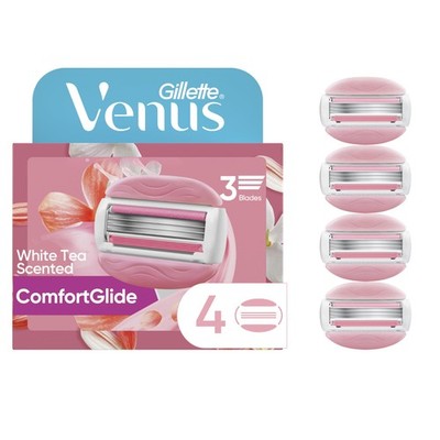 Venus ComfortGlide Women's Razor Refills, 4 Cartridges, 3-Blade Gel Bars