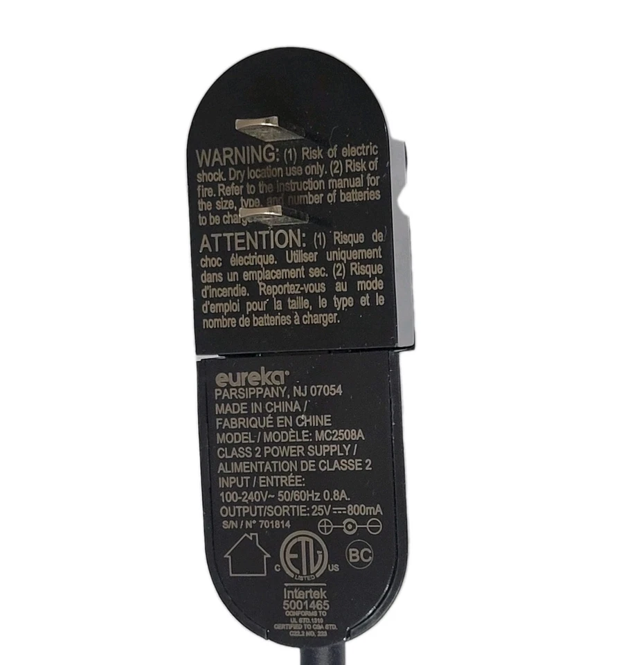 Cargador adaptador de CA Eureka MC2508A para aspiradora NEC126 NEC220 - Usado Foto 3 de 3
