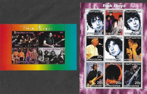 PINK FLOYD ROCK MUSIC 2 SPECIAL SHEETS OF STAMPS (1 X MNH 1 X CTO)