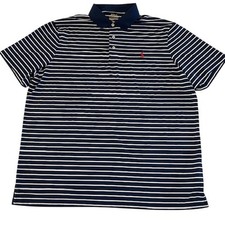 Polo Ralph Lauren Performance Mens XL Classic Fit Striped Golf Polo Shirt Navy