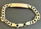 925 Sterling Silver Hallmarked Curb Chain ID Bracelet Blank Plate 10.28g