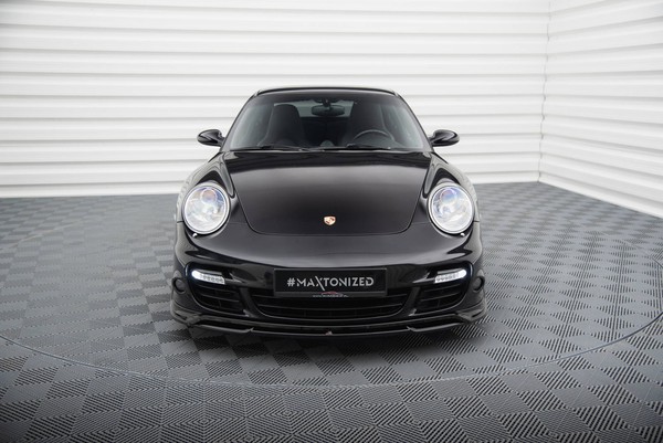 Front Ansatz FüR Porsche 911 Turbo 997 Frontspoiler Spoilerschwert Schwarz-image