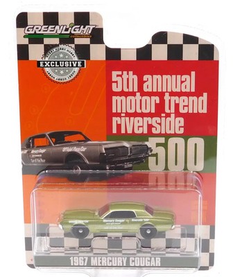 1967 Mercury Cougar Motortrend Riverside 500 Nascar ** Greenlight Hobby 1:64