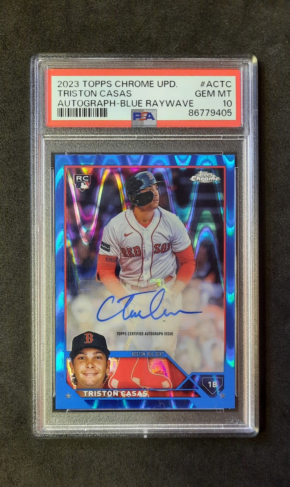 Triston Casas Topps Chrome Autograph Auto Rookie Card Blue Raywave /150 PSA 10