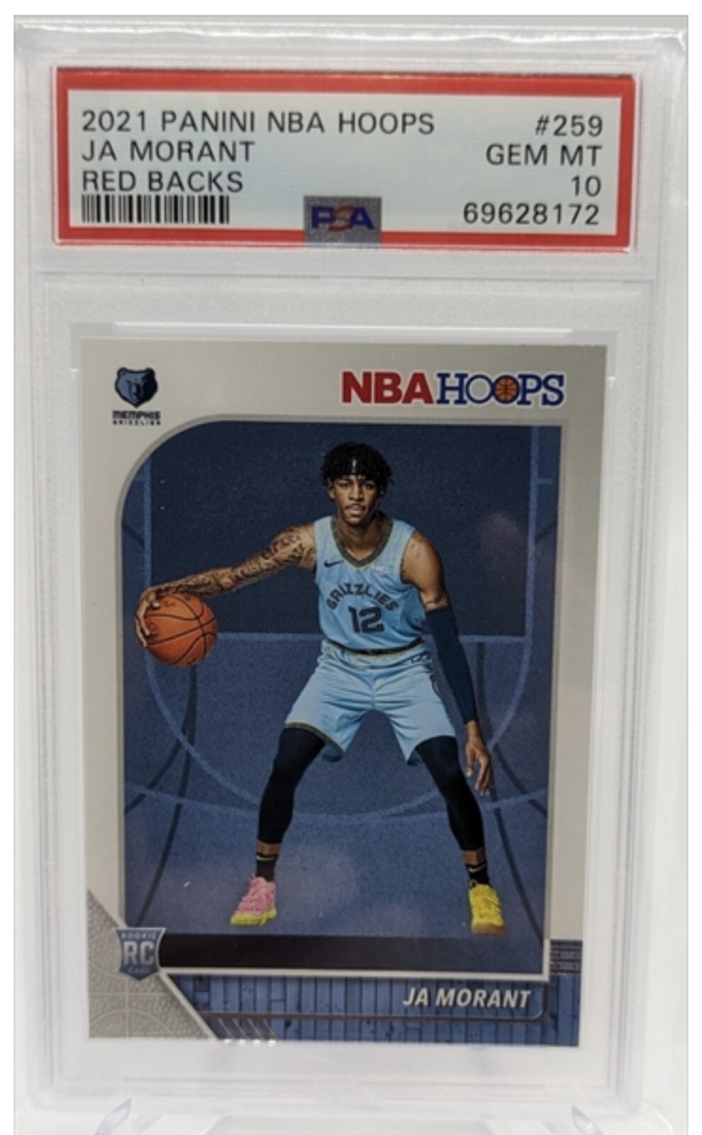 2019-20 Panini NBA Hoops Ja Morant Red Back. POP 1!!!!