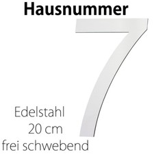 Acier inoxydable Numéro de maison 20 cm Grand 7 Brossé 2D Arial V2Aox