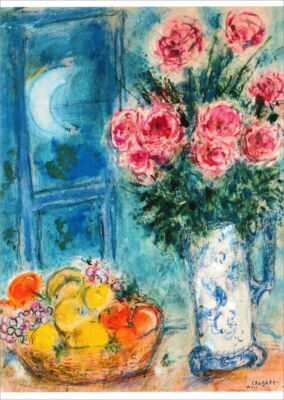 Kunstkarte Marc Chagall ''Bouquet de fleurs et fruits''