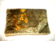VICTORIAN TIE DYED VELVET LINGERIE HOLDER CHENILLE FLOWERS SLEEPING BONNETS 1890