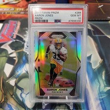 2017 Panini Prizm #288 Aaron Jones Silver Prizm Rookie, PSA 10 GEM MINT, Packers