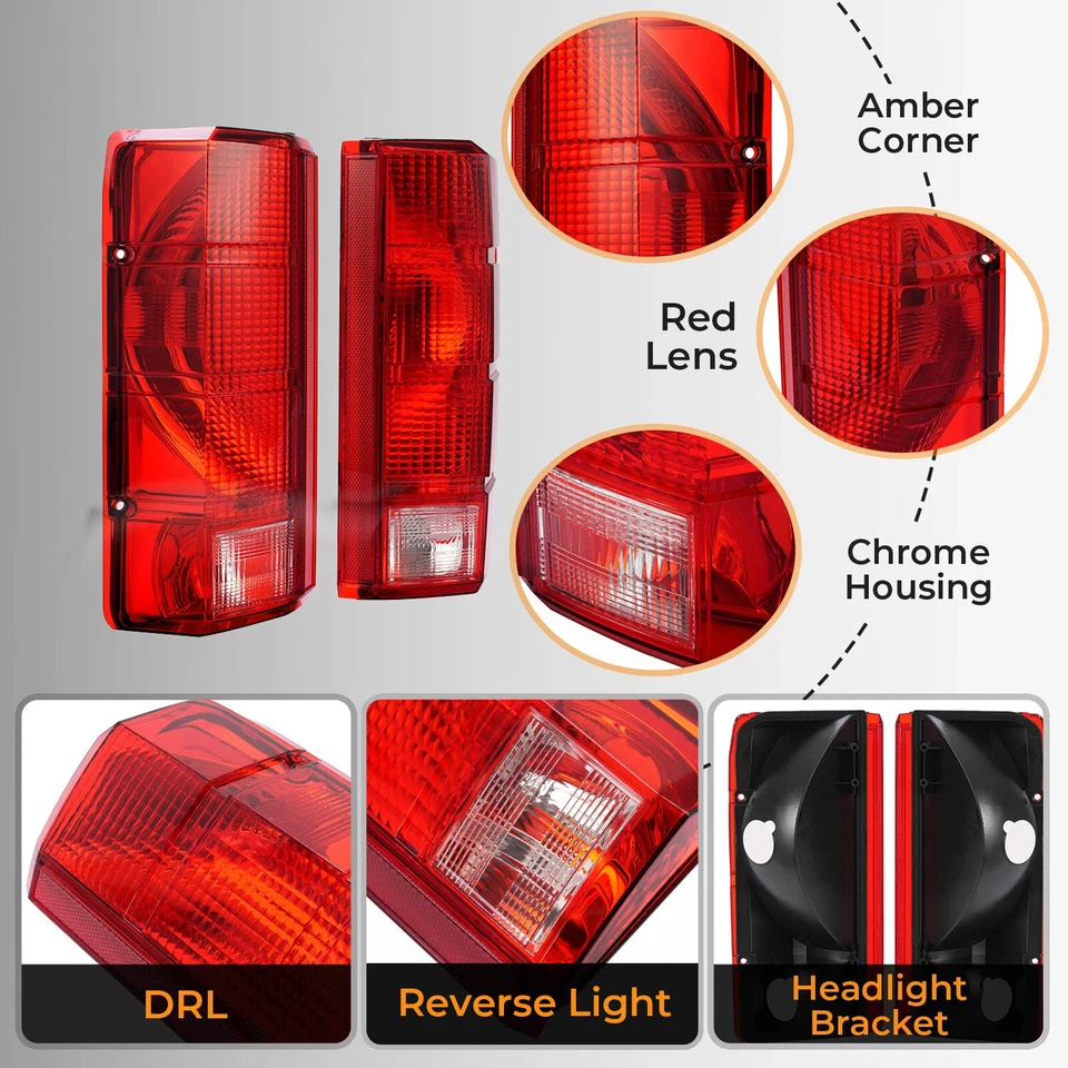 HECASA Tail Lights For Ford F-150 F-250 F-350 Bronco 1980-1986 F-100 1980-1983 - Image 3 of 4