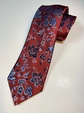 Joseph Abboud Men’s 100% Silk Red, Floral Pattern Necktie MSRP $79.50 BRAND NEW!