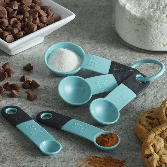 KitchenAid Classic Measuring Spoons Aqua Sky BPA-free Plastic Set of 5 - Image 3 of 4