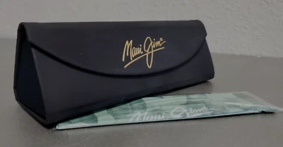Maui Jim MATTE FINISH Black SMALL SUNGLASSES/EYEGLASSES CASE & Cleaning Cloth