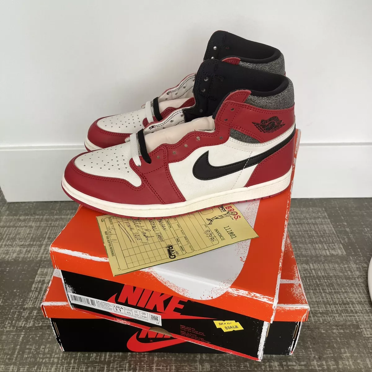 nike air jordan 1 chicago lost and found red white black new size 11 ships  asap