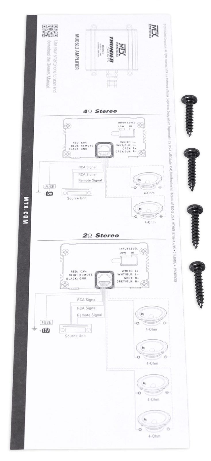 MTX MUD502 100-Ваттный среднеквадратичный 2-канальный усилитель ATVUTV Портативный динамик Bluetooth