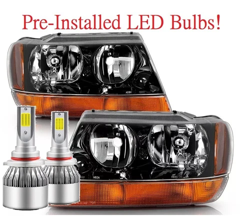 FLEETWOOD DISCOVERY 2007 2008 2009 2010 BLACK LED HEADLIGHTS HEAD LIGHTS LAMPS