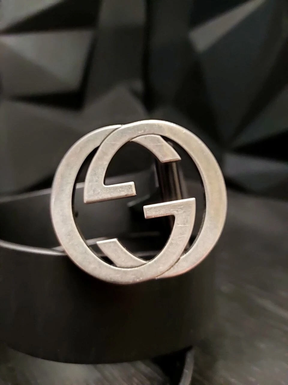Ceinture cuir noir GUCCI GG taille 75