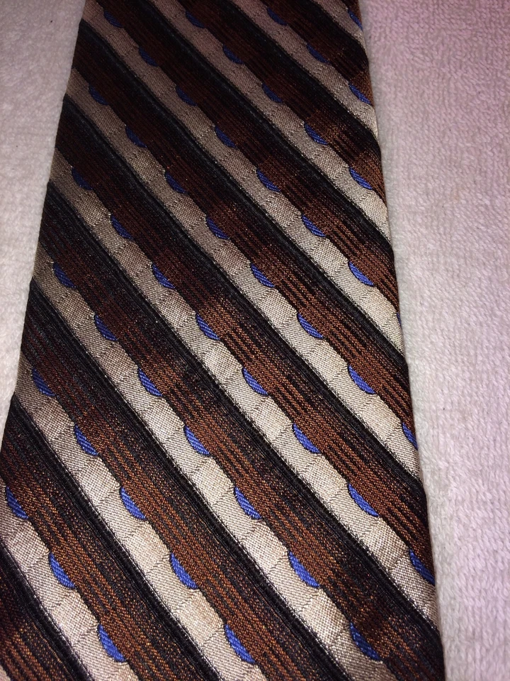 STAFFORD CORBATA HOMBRE MARRÓN CON GRIS Y AZUL 4 X 60 Foto 4 de 4