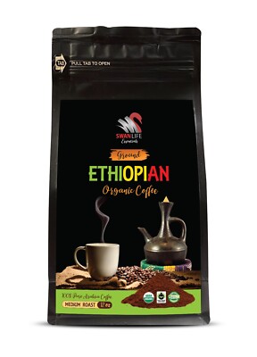 Coffee wholesalers ETHIOPIAN GROUND ORGANIC COFFEE Shade-grown coffee  Pack