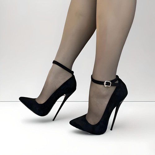Fetish high heel faux suede STILETTO PUMPS 6-16cm/2.3-6" heel hand made - Picture 8 of 11